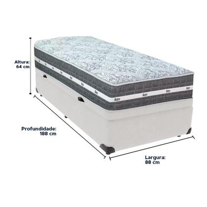 Imagem de Cama Box Baú e Colchão Black Graphite Molas Ensacadas Solteiro 88x188X27 Anjos