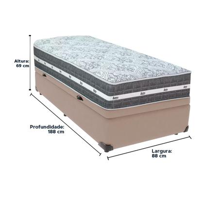 Imagem de Cama Box Baú e Colchão Black Graphite Molas Ensacadas Solteiro 88x188X32 Anjos