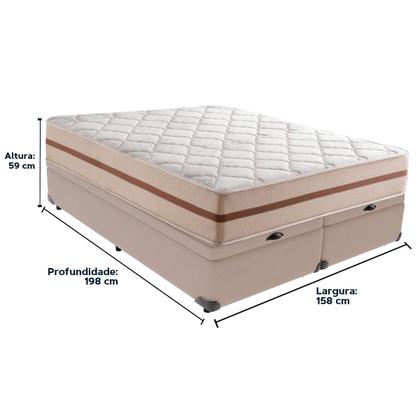 Imagem de Cama Box Baú e Colchão Classic 22 cm Molas ensacadas Queen Anjos