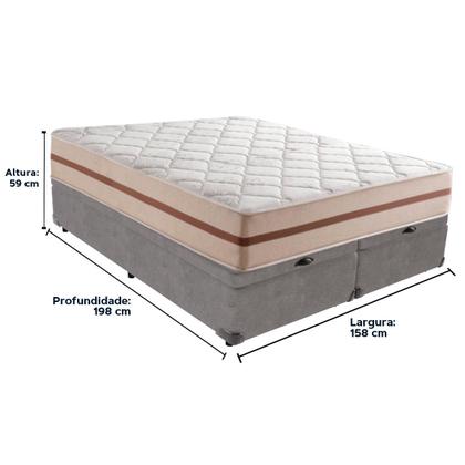Imagem de Cama Box Baú e Colchão Classic 22 cm Molas ensacadas Queen Anjos
