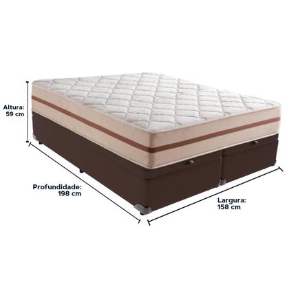 Imagem de Cama Box Baú e Colchão Classic 22 cm Molas ensacadas Queen Anjos