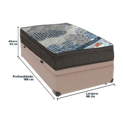 Imagem de Cama Box Baú e Colchão ISO Superpocket Molas Ensacadas Solteiro Ortobom