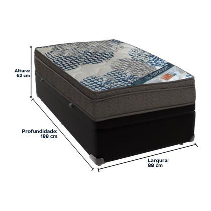 Imagem de Cama Box Baú e Colchão ISO Superpocket Molas Ensacadas Solteiro Ortobom