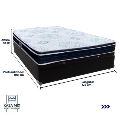 Imagem de Cama Box Baú e Colchão Orthosono D33 Com Euro Pillow Viúvo Anjos