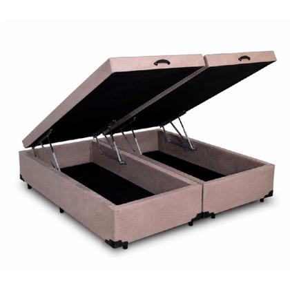 Imagem de Cama Box Baú King 193 Bipartido - Bello Box Suede Bege