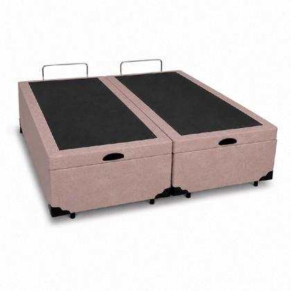 Imagem de Cama Box Baú King 193 Bipartido - Bello Box Suede Bege