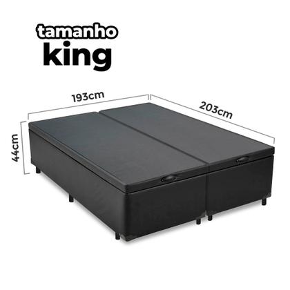 Imagem de Cama Box Baú King Base 193x203x52cm Varias Cores + 2 Travesseiros OR - Colchomax