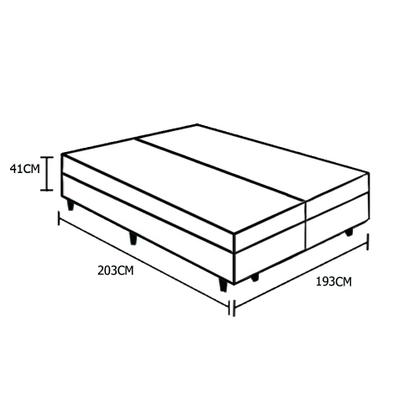 Imagem de Cama Box Baú King Bipartido Principe das Camas Suede Bege 193x203x41