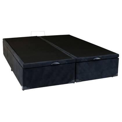 Imagem de Cama Box Baú King Bipartido Suede SerenePrime Preto 192x203x44