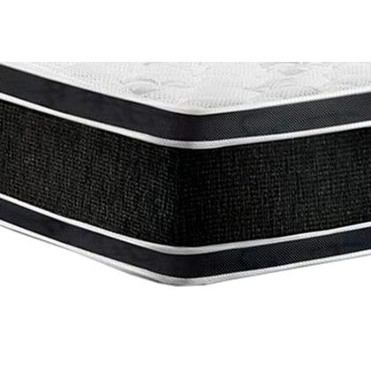 Imagem de Cama Box Baú King: Colchão Espuma D33 Castor  Black e White Air Double Face Euro Pillow + Base CRC Courano White(193x203)