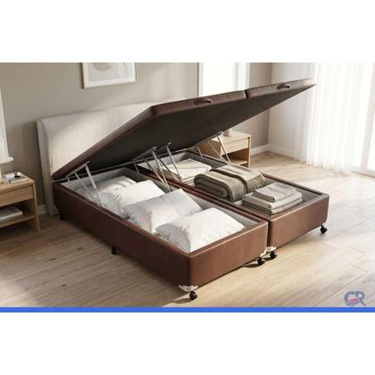 Imagem de Cama Box Baú King Courano Brown New (193x203x35) - Castor
