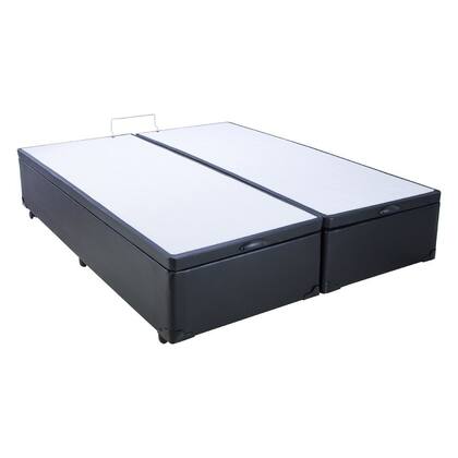 Imagem de Cama Box Baú King Size Mega Colchões material sintético Black com Pistão - 193x203