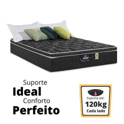 Imagem de Cama box baú marrom + colchão casal perola negra 138x188x32 cm mola ensacada - gazin colchões