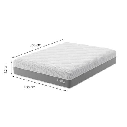 Imagem de Cama Box Baú Martin Premium com Colchão Casal Sublime Mola Ensacada e Espuma Viscoelástica (32x138x188) Cinza e Branco