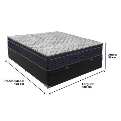 Imagem de Cama Box Baú Preto Viúvo Extra Firme Airtech D45 Ortobom