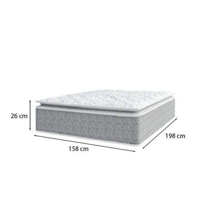 Imagem de Cama Box Baú Queen 158 Tecido Sintético Preto Com Colchão Nazar Molas Ensacadas com Pillow Top - Bello Box - Conforto (Espuma da Nasa) Viscoeslástico D33 Cinza
