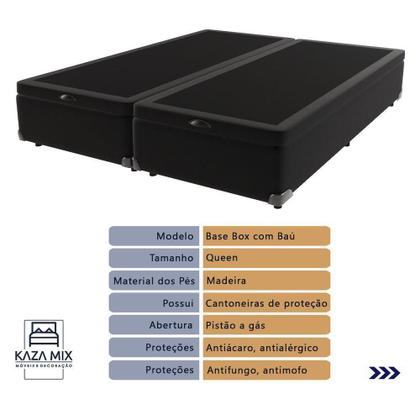 Imagem de Cama Box Baú Queen 158x198 Preto