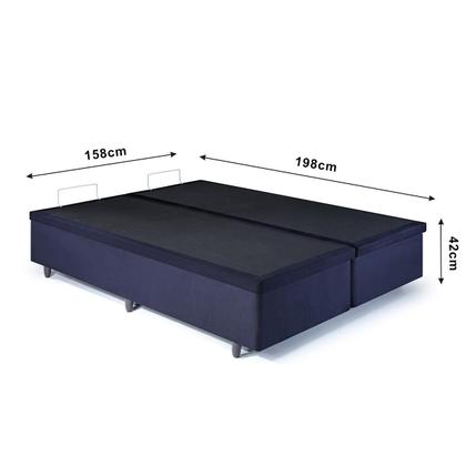 Imagem de Cama Box Baú Queen 158x198x34cm Suede Preto com Pistão a Gás