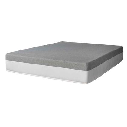 Imagem de Cama Box Baú Queen Azul com Colchão Guldi Dream Mola Ensacada (30x158x198) e 2 Travesseiros Guldi Soft Nasa Cinza e Branco