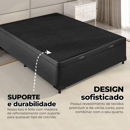 Imagem de Cama Box Baú Queen Base 158x198cm Varias Cores + 2 Travesseiros OR - Colchomax