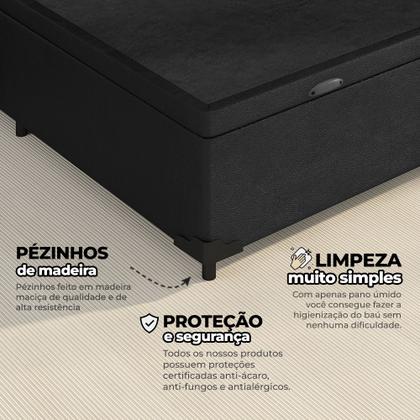 Imagem de Cama Box Baú Queen Base 158x198cm Varias Cores + 2 Travesseiros OR - Colchomax