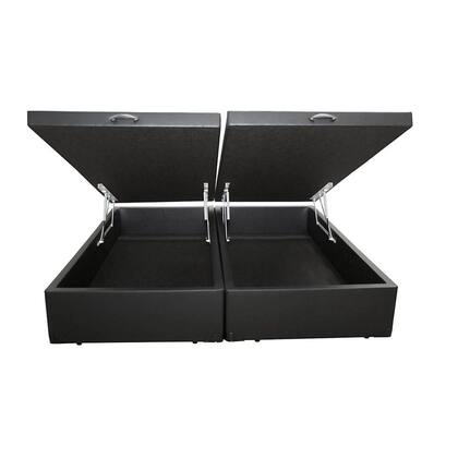 Imagem de Cama Box Baú Queen Bipartido 158 Tecido Preto