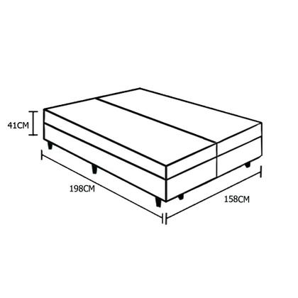 Imagem de Cama Box Baú Queen Bipartido AColchoes Suede Bege 41x158x198