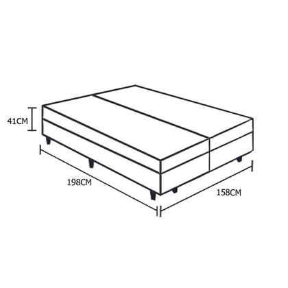 Imagem de Cama Box Baú Queen Bipartido Homequeen Suede Bege 41x158x198