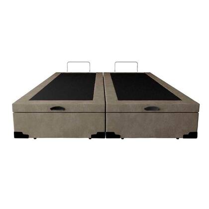 Imagem de Cama Box Baú Queen Bipartido Homequeen Suede Bege 41x158x198