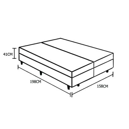 Imagem de Cama Box Baú Queen Bipartido Principe das Camas material sintético Cinza 158x198x41