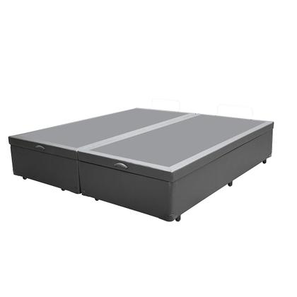 Imagem de Cama Box Baú Queen Bipartido Principe das Camas material sintético Cinza 158x198x41