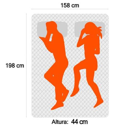 Imagem de Cama Box Baú Queen Bipartido Sintético Serene visual disponível na cor Branco 158x198x44