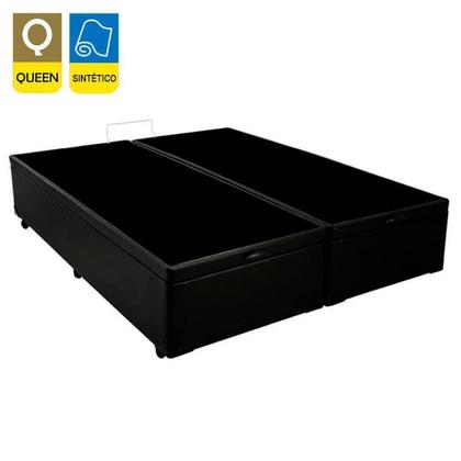 Imagem de Cama Box Baú Queen Bipartido Sintético Sereneprime Preto 158x198x44