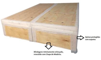 Imagem de Cama Box Baú Queen Blindado Com Pistão A Gás