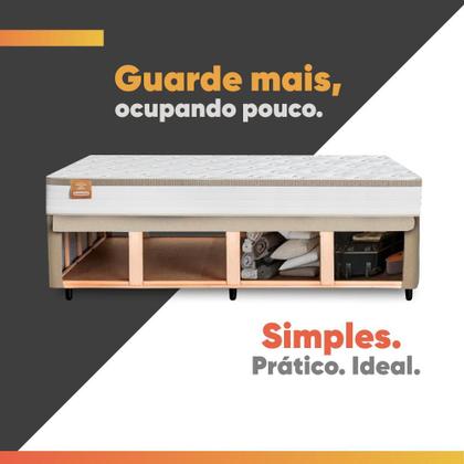 Imagem de Cama Box Baú Queen Colchão com Molas Ensacadas Real 158x198x71cm CBP