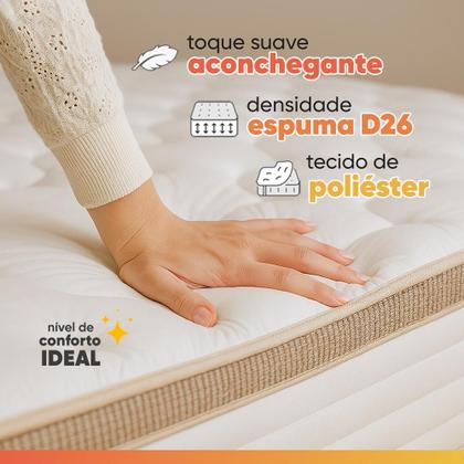 Imagem de Cama Box Baú Queen Colchão com Molas Ensacadas Real 158x198x71cm CBP