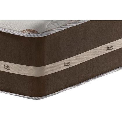 Imagem de Cama Box Baú Queen: Colchão Molas Anjos Superlastic Classic + Base CRC Courano White(158x198)