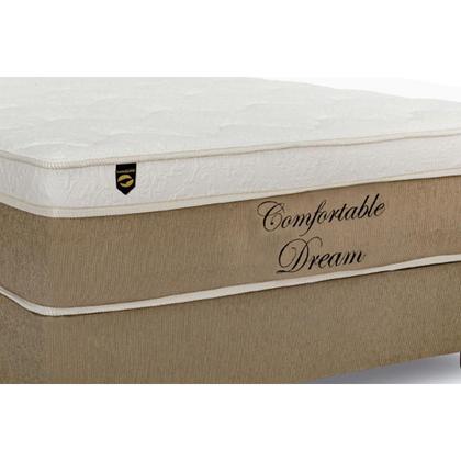 Imagem de Cama Box Baú Queen: Colchão Molas Ensacadas Luckspuma MasterPocket Comfortable Dream + Base CRC Suede Clean(158x198)