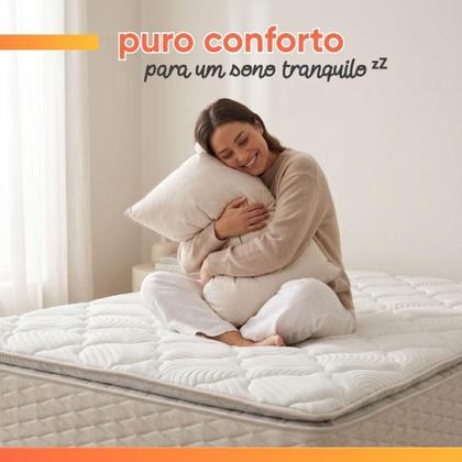 Imagem de Cama Box Baú Queen Colchão Ortopédico Atena Molas Ensacadas Pillow Top 158x198x79cm Hip Sleep