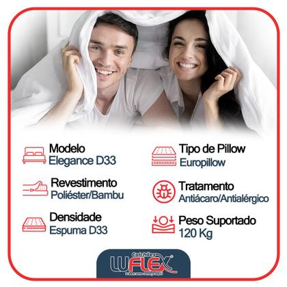 Imagem de Cama Box Baú Queen Suede Bipartido +  Colchão Elegance Ortopédico Espuma D33 Extra Firme 158x198x63 Bege