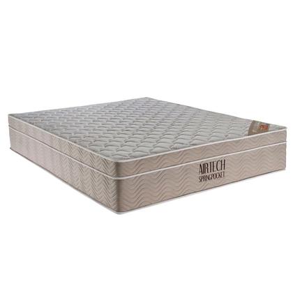 Imagem de Cama Box Baú Queen Suede Bipartido + Colchão Ortobom Airtech Molas Ensacadas 158x198x65 Preto