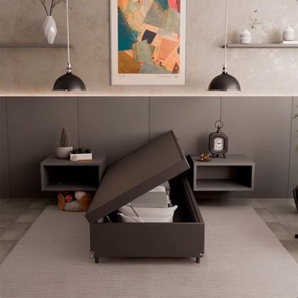 Imagem de Cama Box Baú Solteiro - 44x88x188cm - Várias Cores