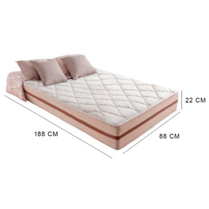 Imagem de Cama Box Baú Solteiro 88 Cinza com Colchão Pillow Angel Molas Ensacadas 63x88x188