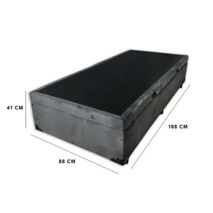 Imagem de Cama Box Baú Solteiro 88 Cinza com Colchão Pillow Angel Molas Ensacadas 63x88x188