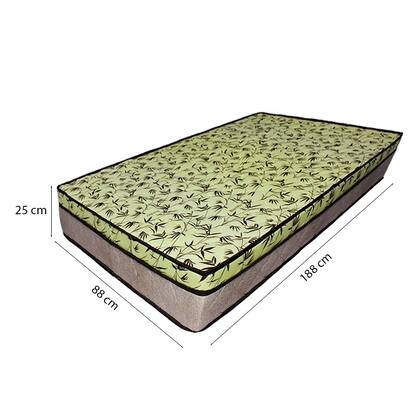 Imagem de Cama Box Baú Solteiro 88 Tecido Preto Com Colchão de Espuma D33 Tokio Bege