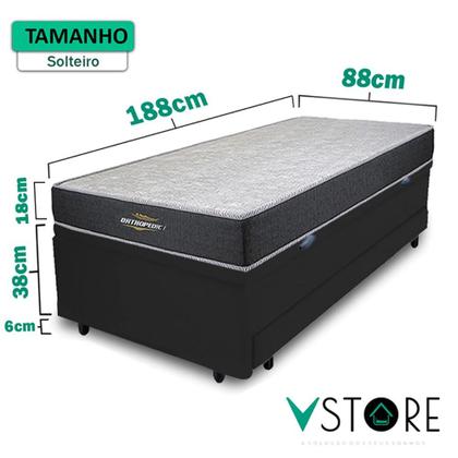 Imagem de Cama Box Baú Solteiro Auxiliar Bicama 3 em 1 + Colchão D33 Espuma 88x188x62cm Orthopedic I
