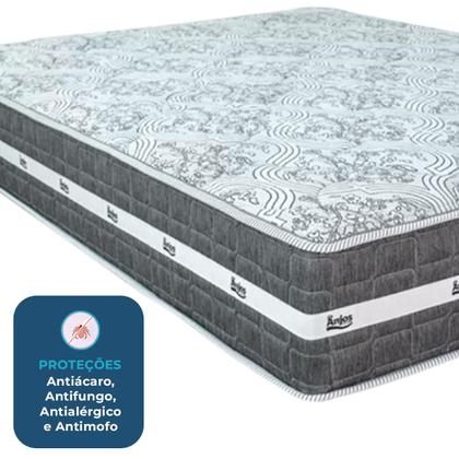 Imagem de Cama Box Baú Solteiro Bege + Colchão Black Graphite 27 Molas Ensacadas Anjos