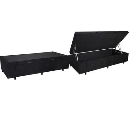Imagem de Cama Box Baú Solteiro Blindado 78x188x42 Suede  Alta Resistência e Grande Espaço Interno  Ideal para Quartos Pequenos