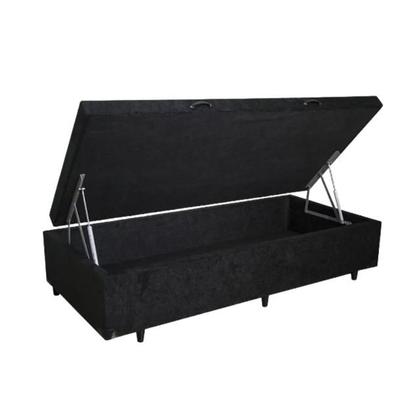 Imagem de Cama Box Baú Solteiro Blindado 78x188x42 Suede  Alta Resistência e Grande Espaço Interno  Ideal para Quartos Pequenos