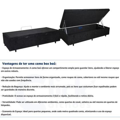 Imagem de Cama Box Baú Solteiro Blindado 78x188x42 Suede  Alta Resistência e Grande Espaço Interno  Ideal para Quartos Pequenos